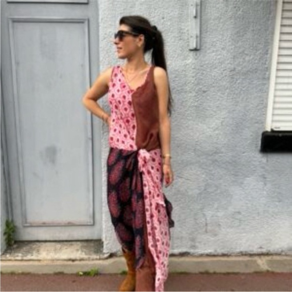Zara printed sleeveless v neck midi dress 5107/061